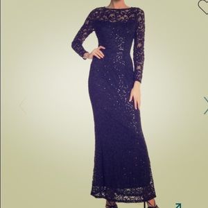 Long Blue Sequin Dress Size 12